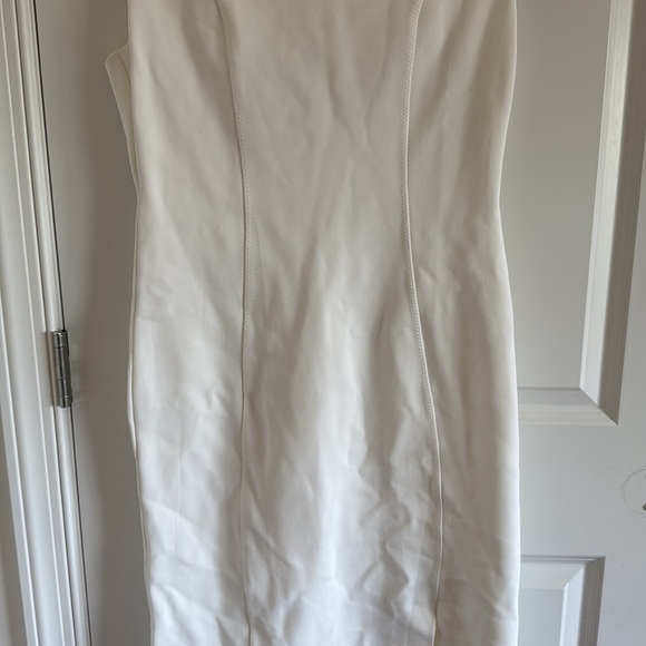 NWOT BOSS Dukeva Midi Sheath Dress in Soft Cream Size 8 - Picture 4 of 9